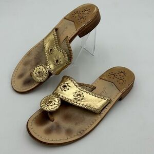 Jack Rogers Metallic Gold Flip Flop Sandals